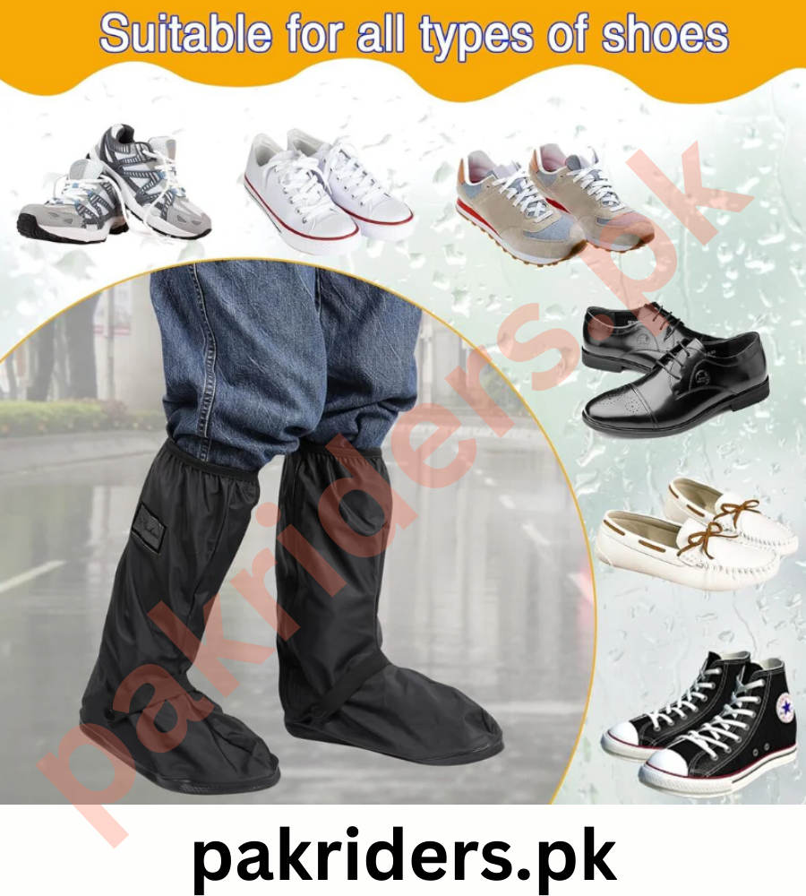 56 Waterproof Motorcycle Shoe Covers – Reusable Rain & Snow Boot Protection (1 Pair, Black) - Image 3