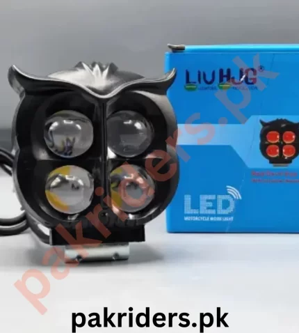 HJG Owl Shape Spotlight Headlight – 4 SMD Fog Light Yellow & White Beam