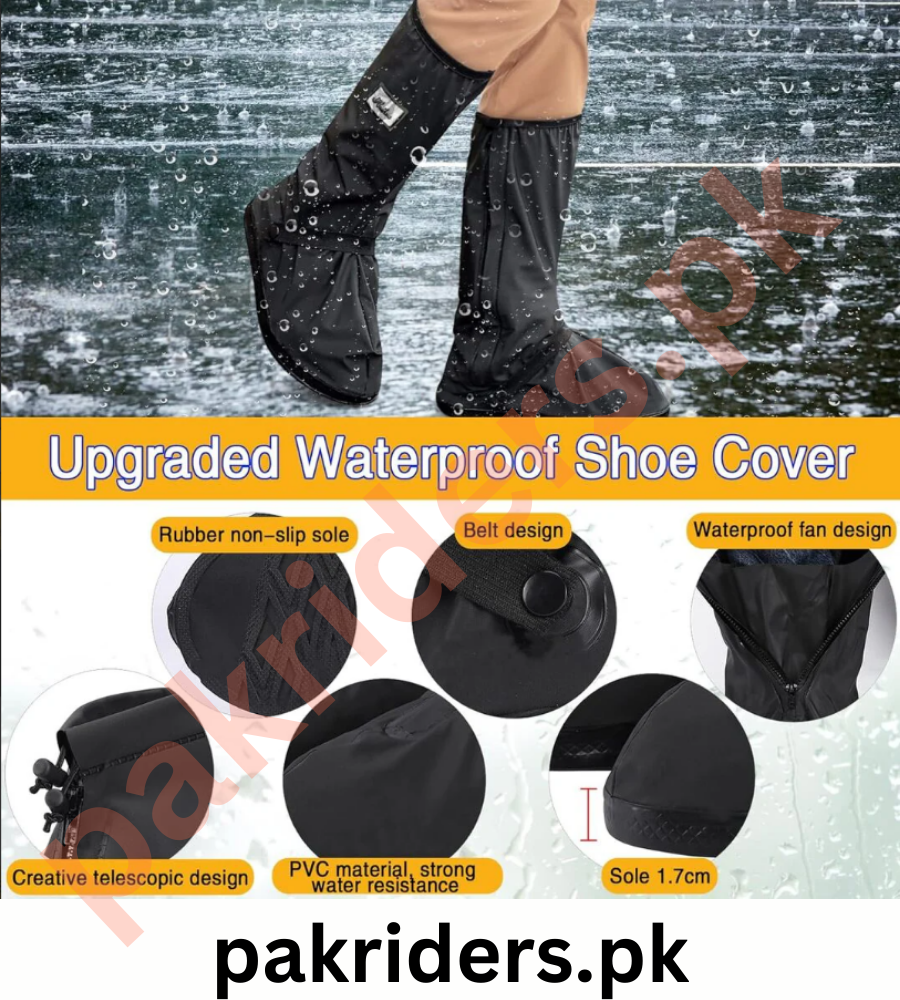 led Waterproof Motorcycle Shoe Covers – Reusable Rain & Snow Boot Protection (1 Pair, Black) - Image 4