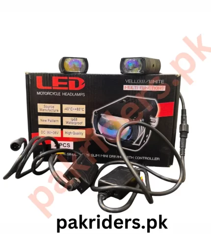 NEW Mini Driving Light 12V LED Fog Light – White & Yellow (Universal)